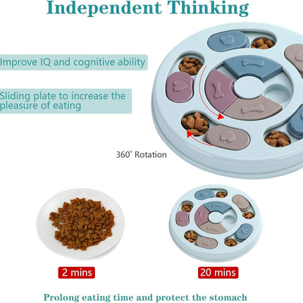 Dog Food Puzzle Toy – IQ Training, Mental Enrichment & Treat Dispenser (Blue)