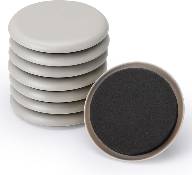 8-Pack Furniture Sliders – 3.5", Heavy-Duty for Carpet & Hardwood Floors