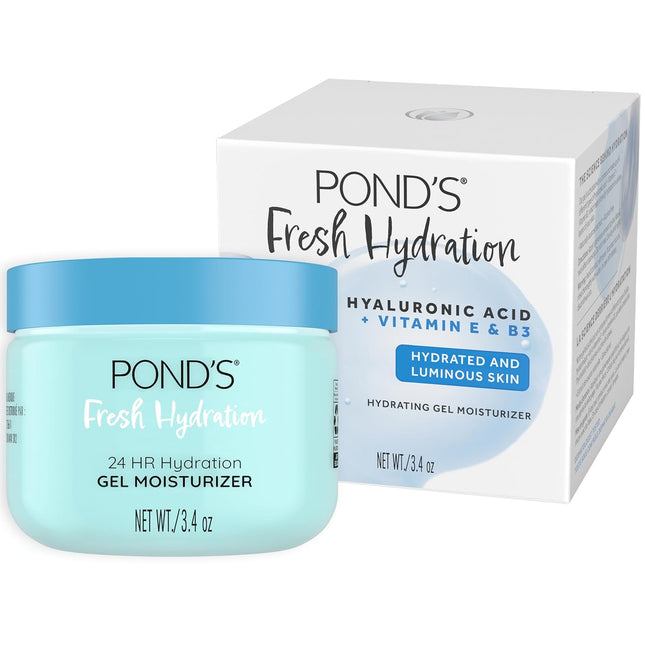 Fresh Hydration Gel Moisturizer 24HR Vitamin E Hyaluronic Acid 3.4 oz Face Care