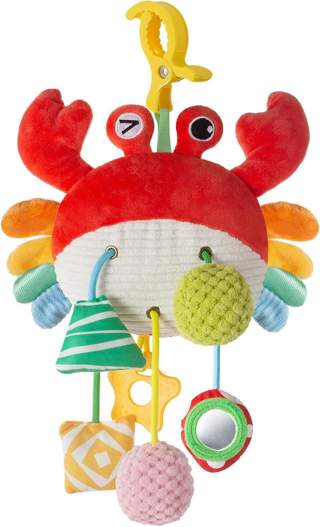 Baby Car Seat Toy with Clip, Rattle Bell Mirror Stroller Hanging Toy 0-12M
