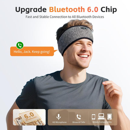 Bluetooth 6.0 Sleep Headphones Headband 20H Playtime Sports Wireless Audio