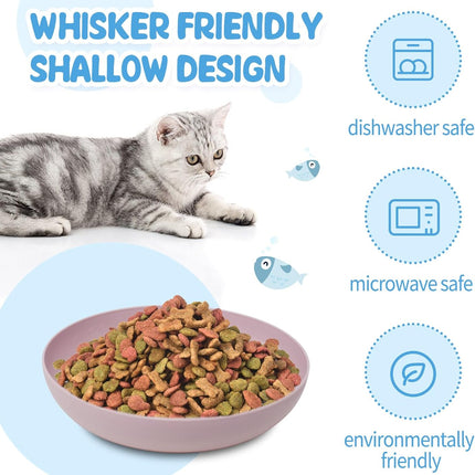 8-Pack Cat Bowls – Whisker Friendly, Shallow Wide Food & Water Bowls