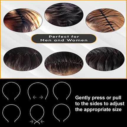 6-Pack Metal Hair Bands – Simple Elastic Headbands for Men & Women