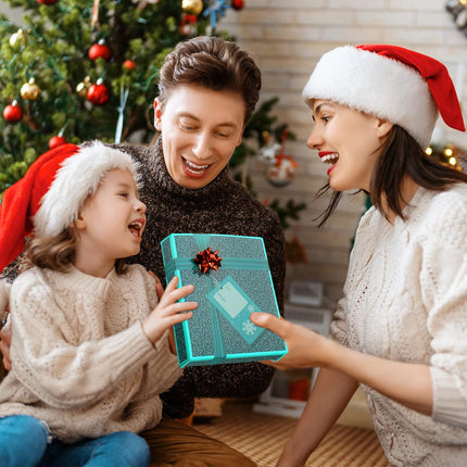 18 Pcs Christmas Gift Card Holder Boxes – Glitter Boxes with Red Wrapping Bow