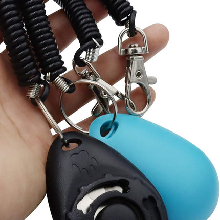 Pet Training Clicker with Wrist Strap – Black & Blue Dog Training Clickers