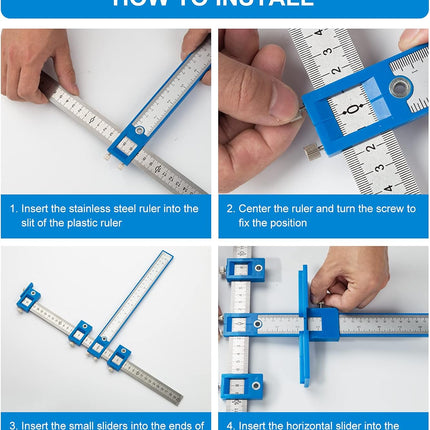 Cabinet Hardware Jig Drill Guide Template for Door Drawer Handle Installation