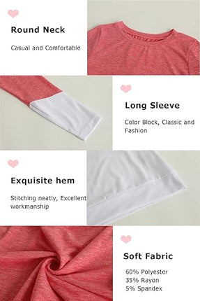 Girls Soft Casual Blouse Striped Color Block T Shirt Size 4-15 Years