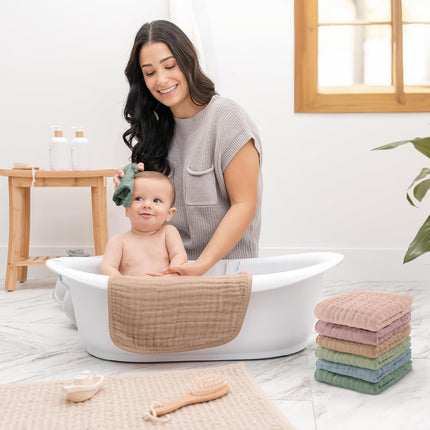 Muslin Baby Washcloths 6-Pack – Soft 6-Layer Cotton for Sensitive Skin