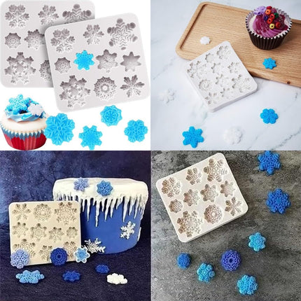2PCS Snowflake Silicone Fondant Molds – Christmas Baking & Cake Decor