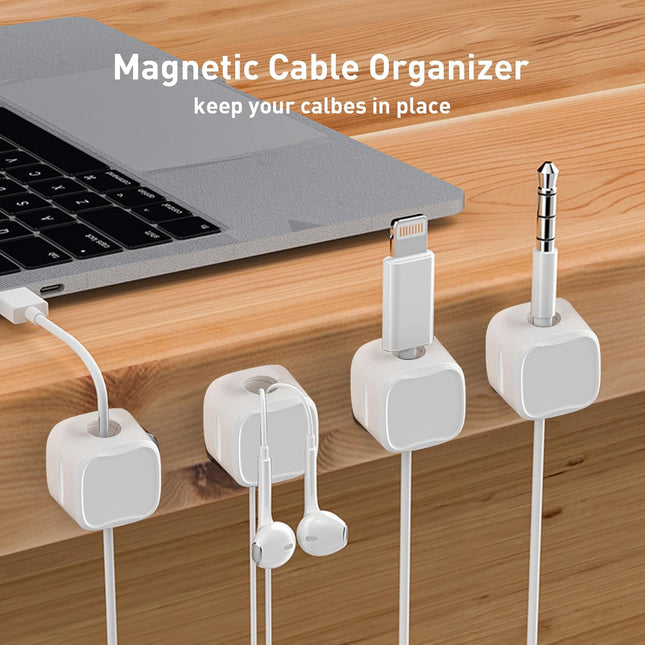 12 Pack Cable Clips – Magnetic Cord Organizer with Strong Adhesive