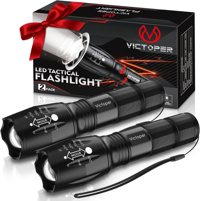 LED Flashlight 2-Pack – High Lumen Waterproof Torch for Camping & Hunting