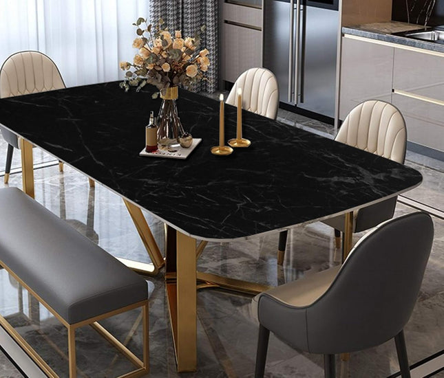 Black Marble Peel and Stick Wallpaper 17x120 Inch Self Adhesive Waterproof Vinyl