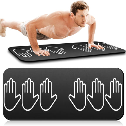 15mm Non-Slip Fitness Mat: Home Workout Pad with Hand Placement for Push-Ups & Sit-Ups