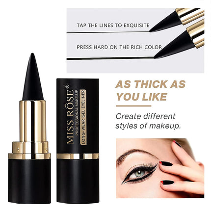 Gel Eyeliner Pencil in Black for Long-Lasting Waterproof Eye Definition
