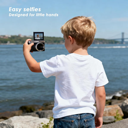 Black Digital Camera 1080P 2" Flip Screen 8X Zoom Portable Vlogging with 32GB