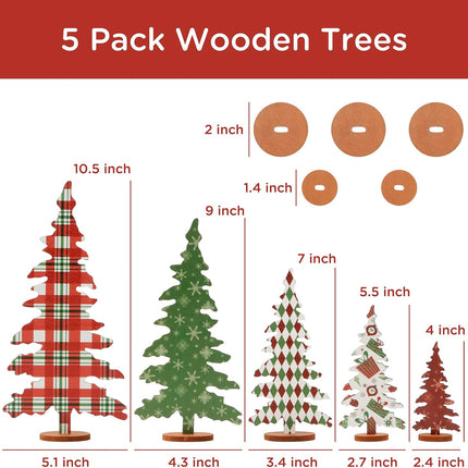 Wooden Christmas Tree Sign – Indoor Holiday Decor, 5 Sizes for Shelf & Mantel