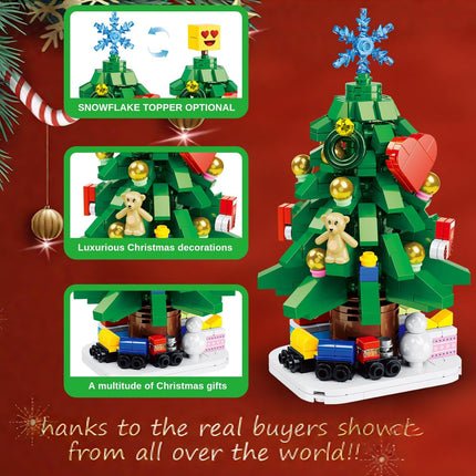 Mini Christmas Tree Building Blocks – DIY Holiday Set for Kids & Adults