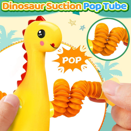 4Pcs Dinosaur Airplane Travel Toys – Suction Cup Sensory Fun for Kids & Toddlers