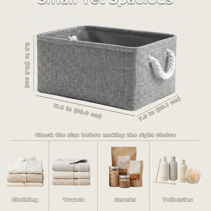 Gray Fabric Storage Cubes for Shelves – Small Organizer for Home & Nursery