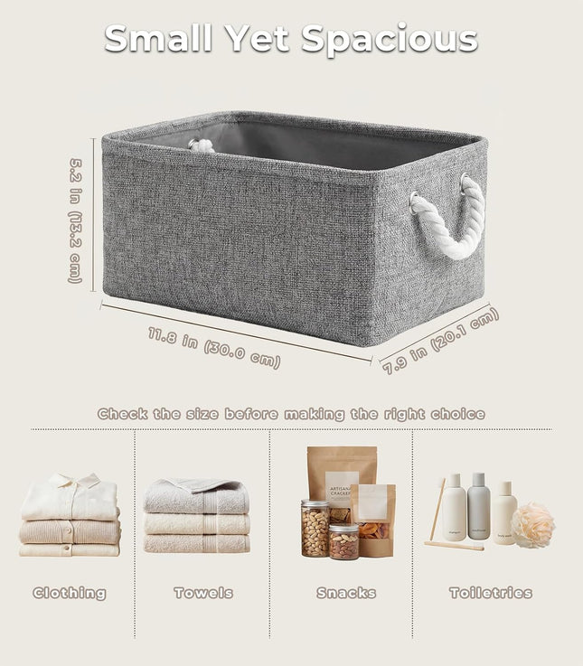 Gray Fabric Storage Cubes for Shelves – Small Organizer for Home & Nursery