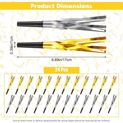 24-Piece New Year’s Eve Noise Makers – Gold & Silver Party Blowers Set