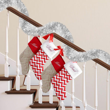 Christmas Silver Tinsel Garland, 33FT – Shimmering Hanging Decor for Trees and Festivities