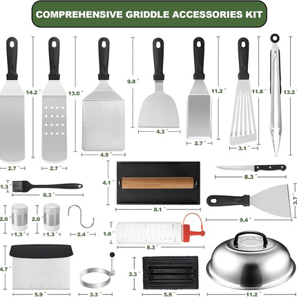 35PCS Griddle Accessories Kit, Flat Top Grill Tools Set for Blackstone & Camp Chef