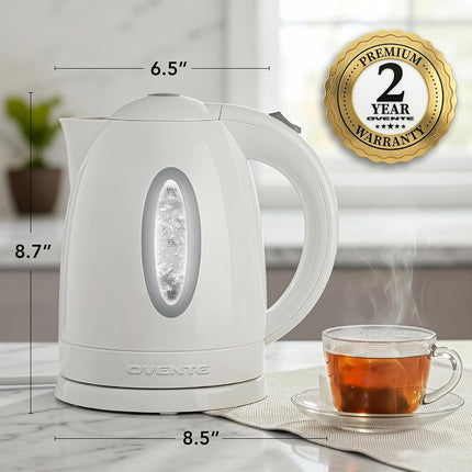 1.7L Fast Boiling Electric Kettle with Water Gauge and Removable Filter