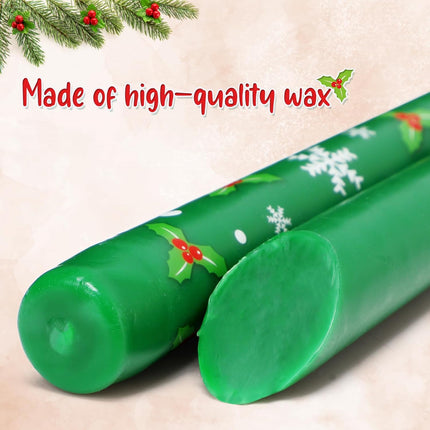 4PCS Christmas Candlesticks 10" – Unscented Table Decoration for Holidays