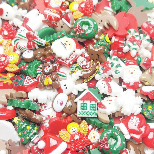 100PCS Mixed Flatback Resin Buttons | Scrapbooking & Christmas Crafts