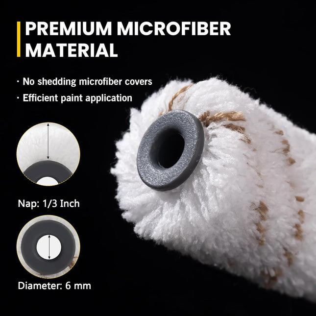 10 Pack Microfiber Paint Roller Covers – 4 Inch, 10mm Nap for All Paint Types