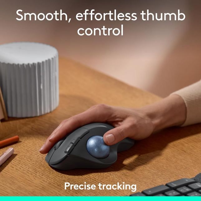 Ergo M575S Wireless Trackball Mouse – Bluetooth, Comfortable Thumb Control, Precise