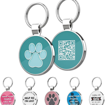 Personalized QR Code Pet Tag – Dog & Cat Collar ID with Scanned Location Alerts