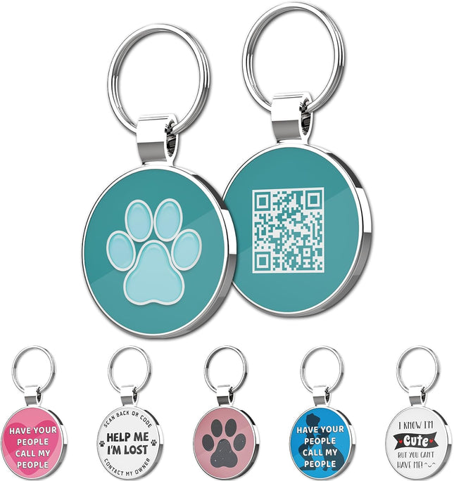 Personalized QR Code Pet Tag – Dog & Cat Collar ID with Scanned Location Alerts