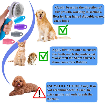Pet Slicker Brush – Gentle Hair Removal, Shedding & Massage, All Fur Types
