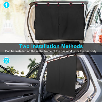 2 PCS Car Window Shades – Magnetic Double Layer, Privacy Full/Half Shade for Baby