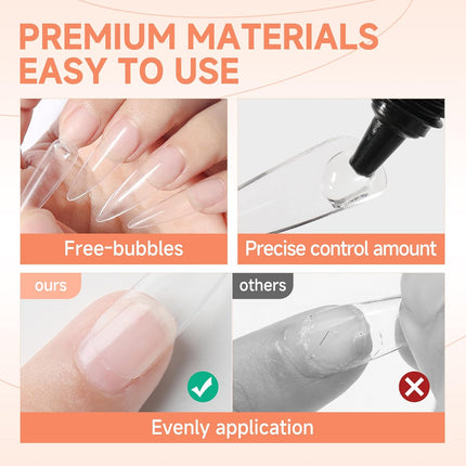 Solid Nail Glue 15ml – UV/LED Lamp Needed, Strong for Acrylic & Gel Tips