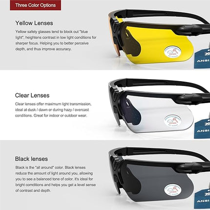 Shooting Glasses for Adults – Anti-Fog Safety Glasses with Case