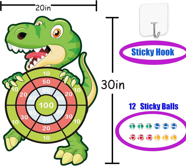 Dinosaur Toys & 30” Dart Board – Kids Games, Party Supplies Ages 3–12