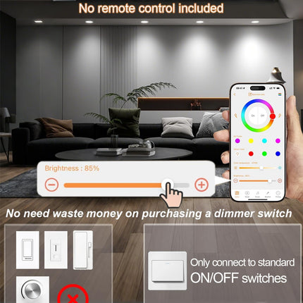 Smart LED Can Lights 5/6" – 13W, 1050LM, RGB Color Changing, 2-Pack