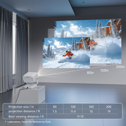 Mini Smart Projector for Indoor & Outdoor Cinema, WiFi/Bluetooth Enabled