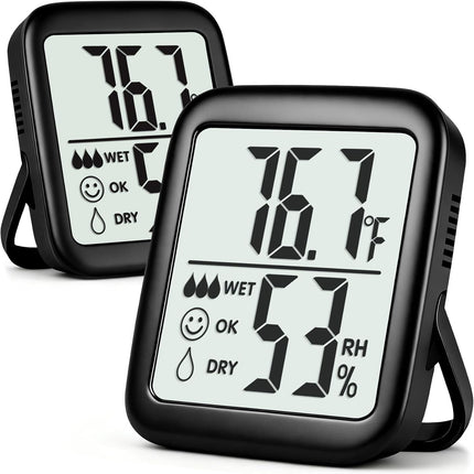 2-Pack Digital Room Thermometer & Hygrometer – Indoor Temp & Humidity Meter