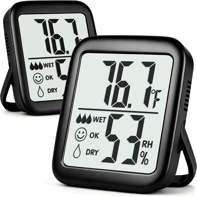 2-Pack Digital Room Thermometer & Hygrometer – Indoor Temp & Humidity Meter