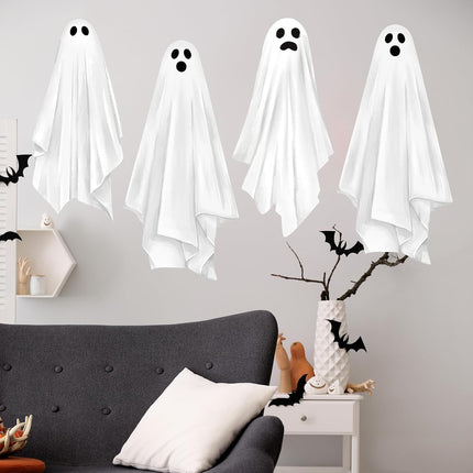 2-Sheet Extra Large Watercolor Ghost Wall Stickers, 35.4x11.8in Halloween Decor