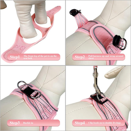 Dog Harness & Leash Set – No Pull, Reflective Soft Mesh for Small to Large Dogs