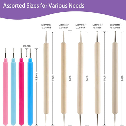 14 Pcs Paper Quilling Tool Set Double Head Pens Slotted Tools Awl Tweezer