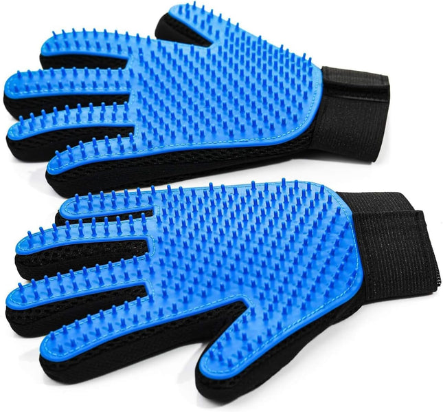 2-Pack Deshedding Gloves for Dogs & Cats – Grooming Mitts for Hair Removal & Bathing