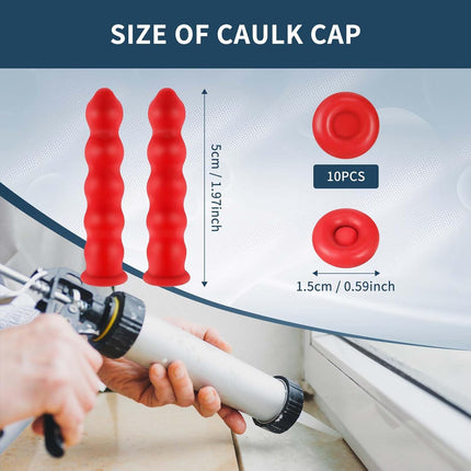35 Pieces Caulk Caps – Tube Covers for Sealing & Preserving Caulk (Red)