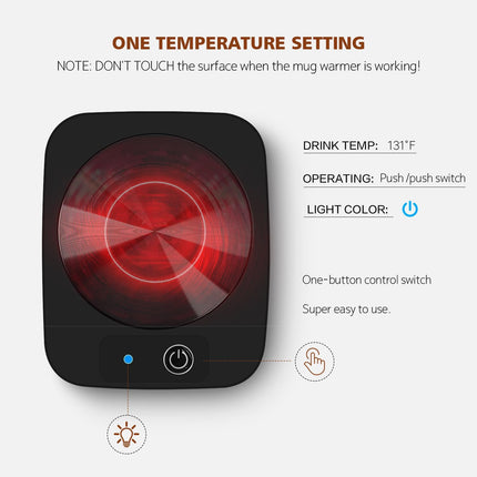 Smart Electric Mug Warmer – Keeps Coffee, Cocoa, Milk at the Perfect Temp