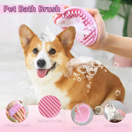 6PCS Dog Grooming Kit: Brushes for Shedding, Dematting Comb, Nail Clippers & More (Pink)